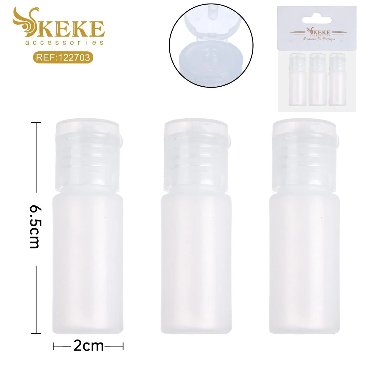 Set de envases de viaje 10 ml x 3 unidades