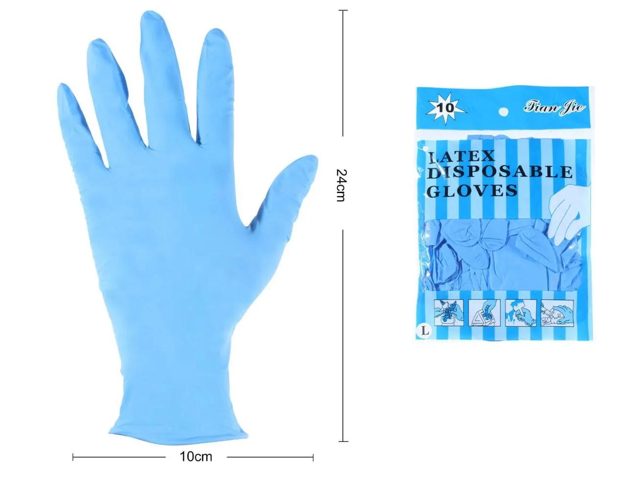 Guantes de Latex Talla L x 10 unidades