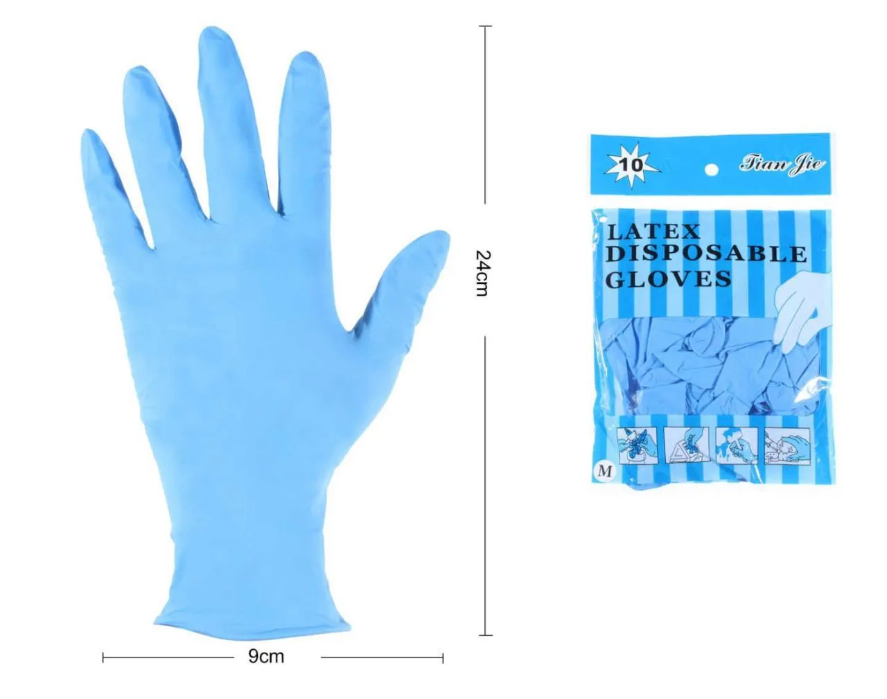 Guantes de latex talla M x 10 unidades