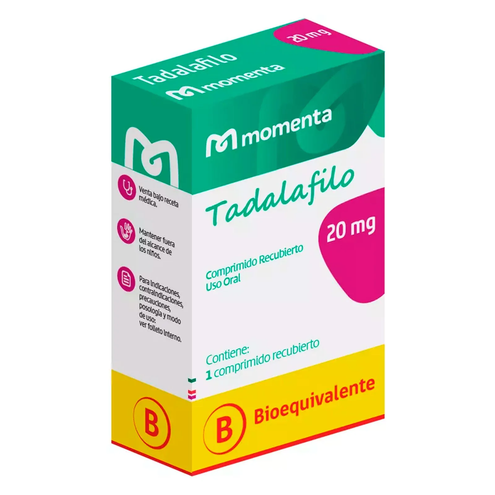 Tadalafilo 20 mg x 1 comprimido recubierto