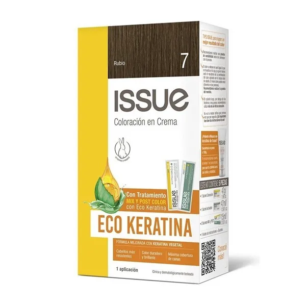 Tinte De Cabello Keratin Color N° 7 Rubio ISSUE 1 Kit