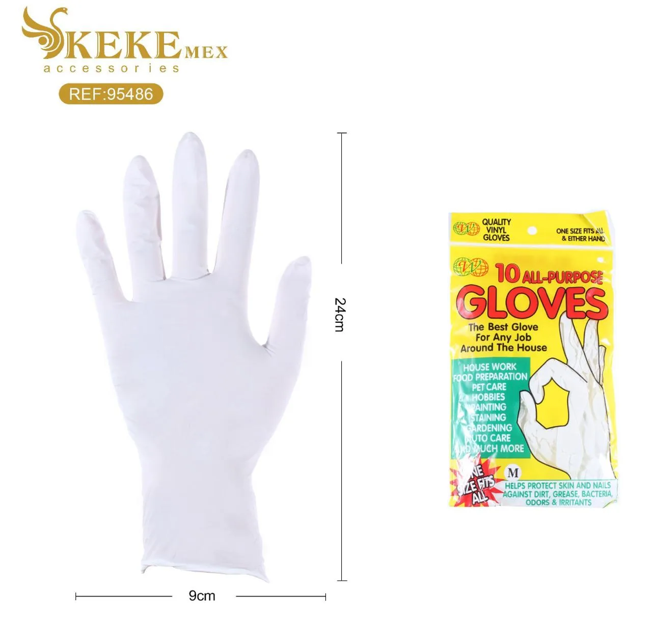 Guantes de vinilo Talla M x 10 Unidades