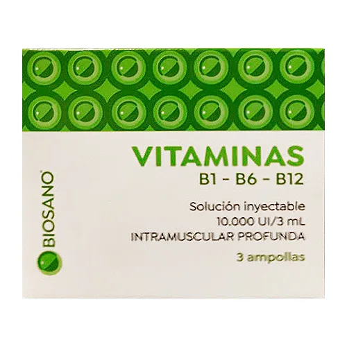 Vitaminas B1-B6-B12 x 3 ampollas BIOSANO