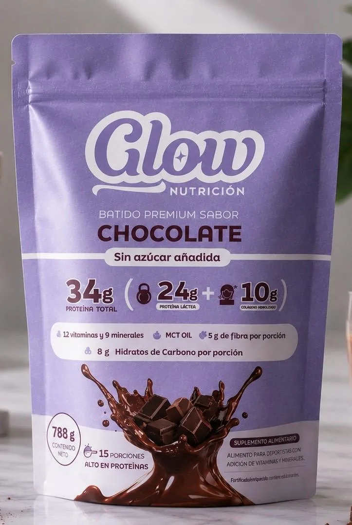 Glow Batido Premium Sabor Chocolate 788g