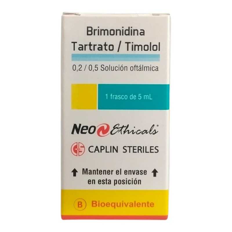 Brimonidina tartrato/Timolol 0,2/0,5 Solución oftálmica x 5 ml Lab Caplin