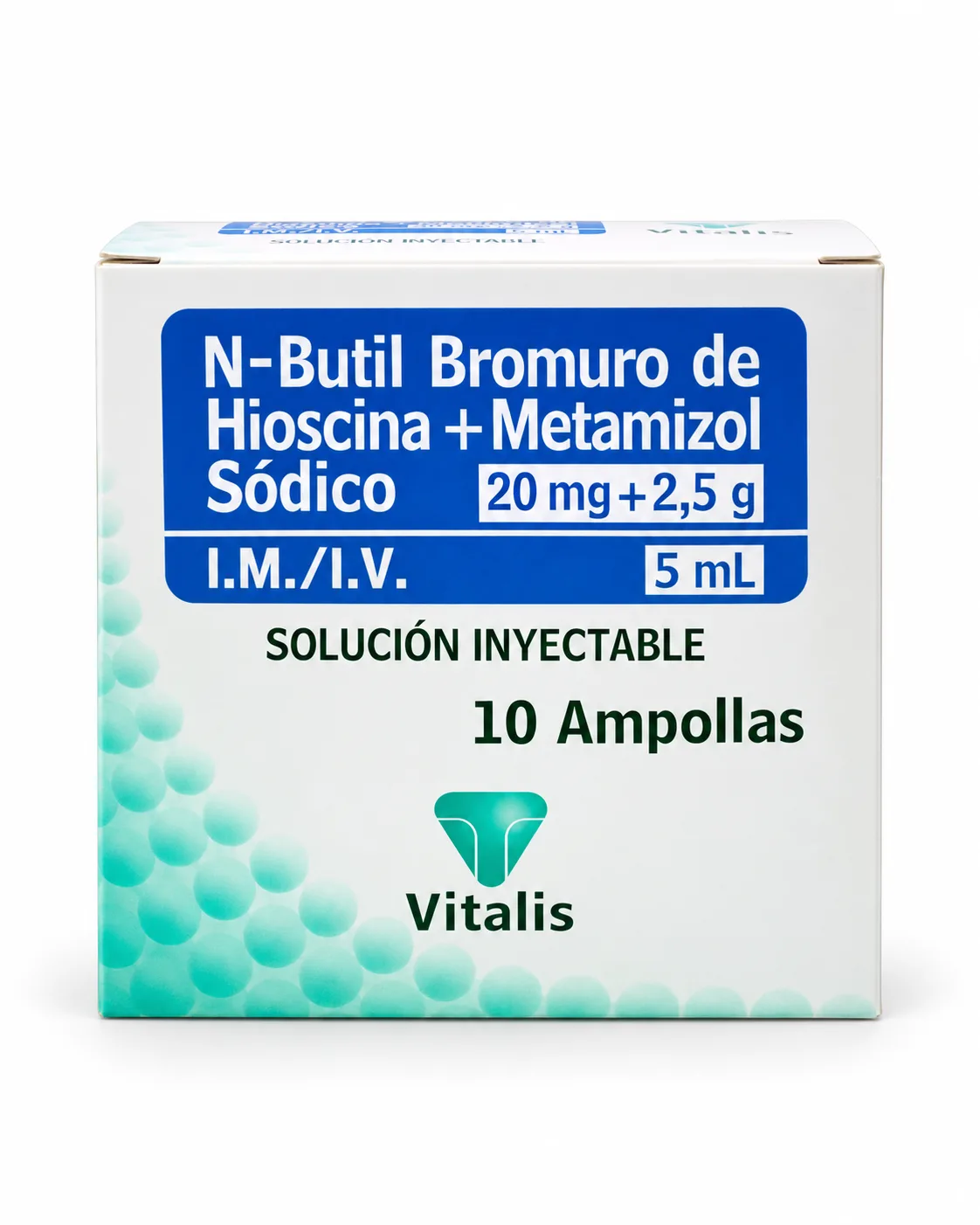 N BUTILBROMURO HISCINA + METAMIZOL SODICO AMP X 10 VITALIS