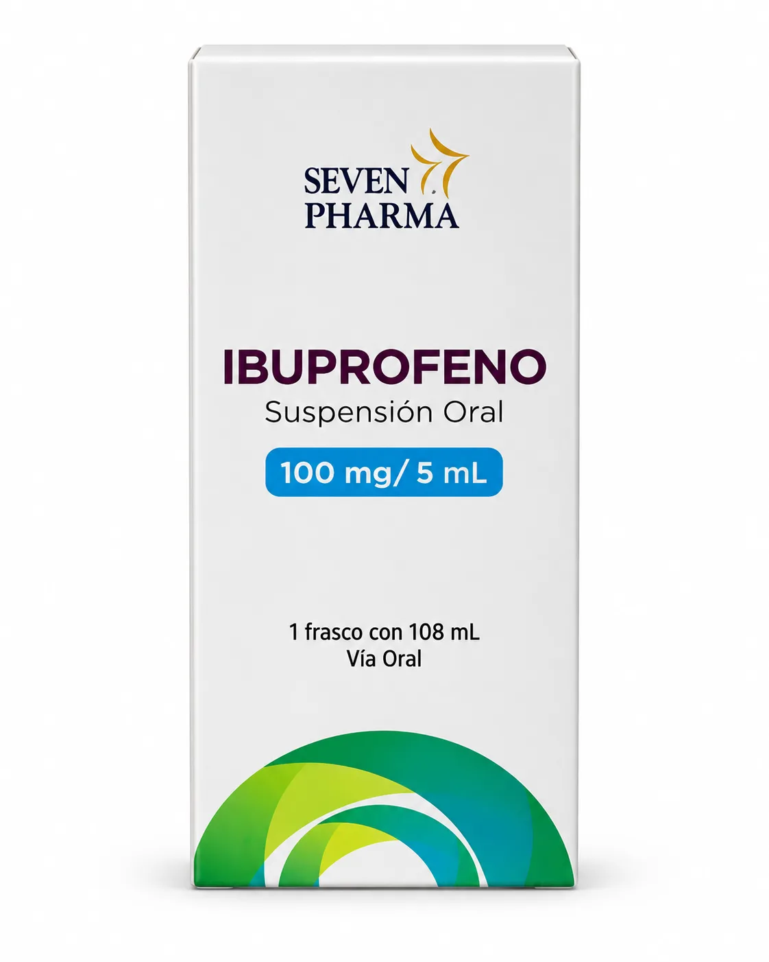 Ibuprofeno 100mg/5ml x 100 ml Jarabe Seven Pharma