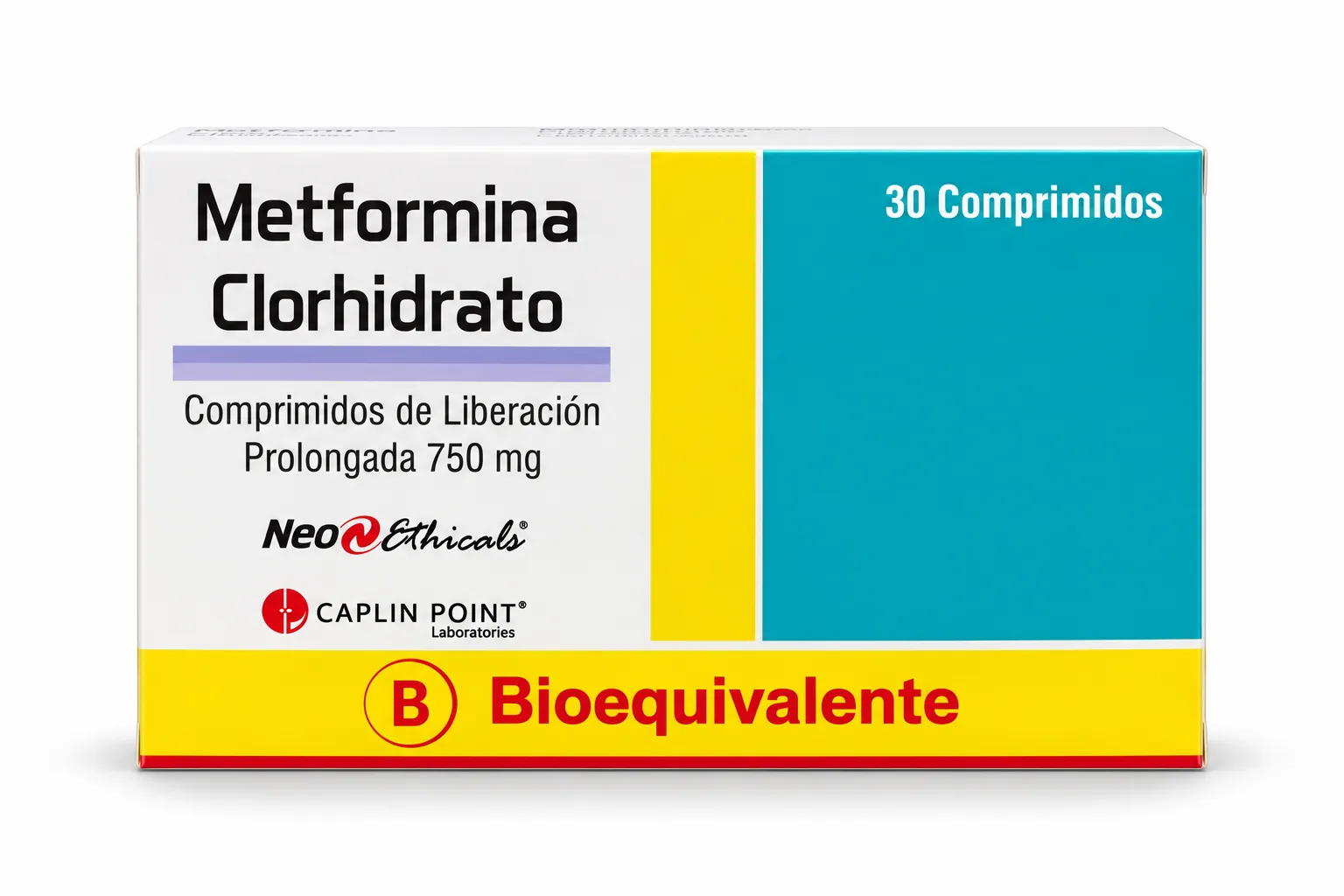 METFORMINA 750 MG LP X 30 Comprimidos CAPLIN